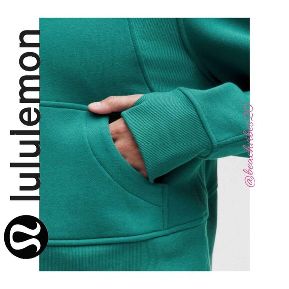 LULULEMON ATHLETICA Scuba Oversized Funnel-Neck Half Zip Teal Lagoon M/L NWT - Picture 6 of 6